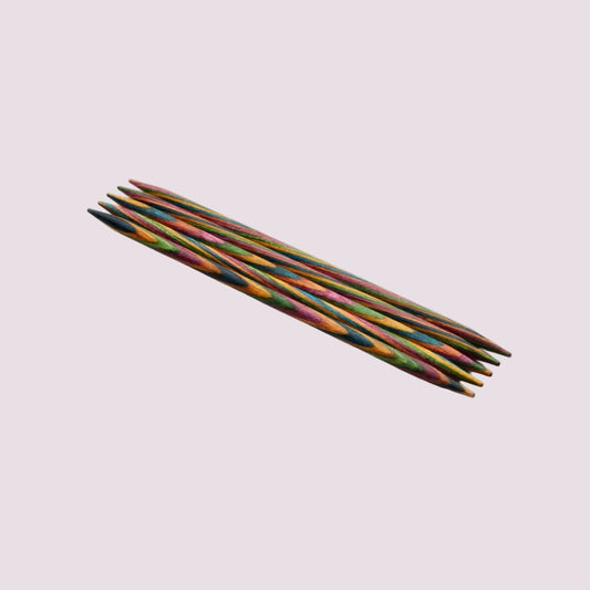 KnitPro Symfonie strumpstickor – färgade trästickor
