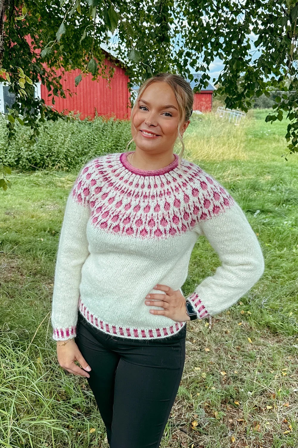 Raspberry Sweater i Fjallalopi - digitalt mönster