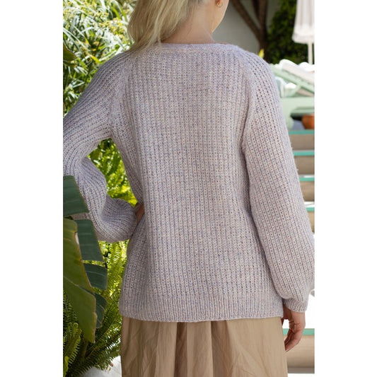 Silky Sanday Cardigan - kofta i halvpatent i Cotton Alpakka