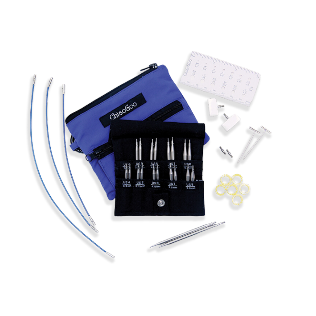 ChiaoGoo TWIST Shorties Small Interchangeable Needle Set, 10 Pairs, 5 and 8 cm