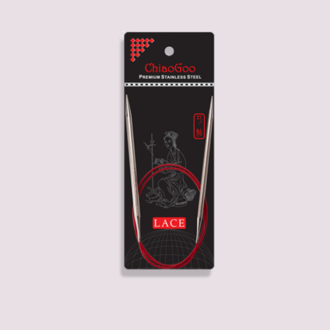 ChiaoGoo SS Red Lace Circular Knitting Needles – Fixed Circulars