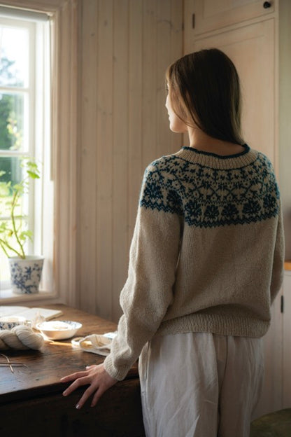 Ocean text - knitted yoke sweater