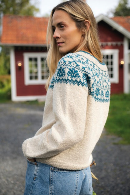 Ocean text - knitted yoke sweater