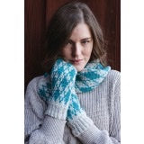 Rombus - multicolored crocheted mitten