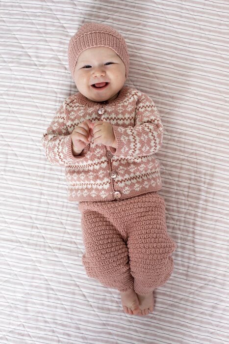 Toddler - cardigan, long pants and hat in Baby Cotton
