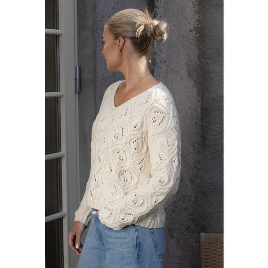Evangelill - strukturstickad tröja i Cotton Alpakka