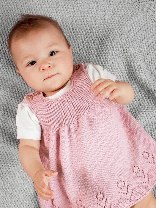 Ängsblom - klänning och mössa i Baby Bomull