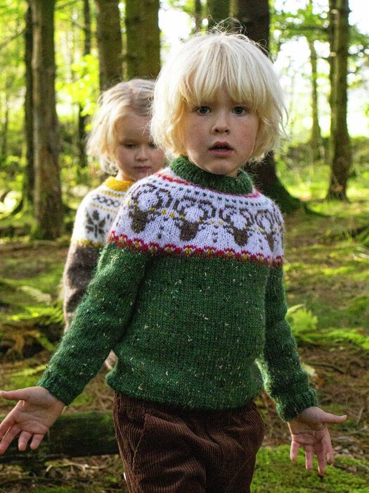 Henry – stickad barntröja med djurmönster