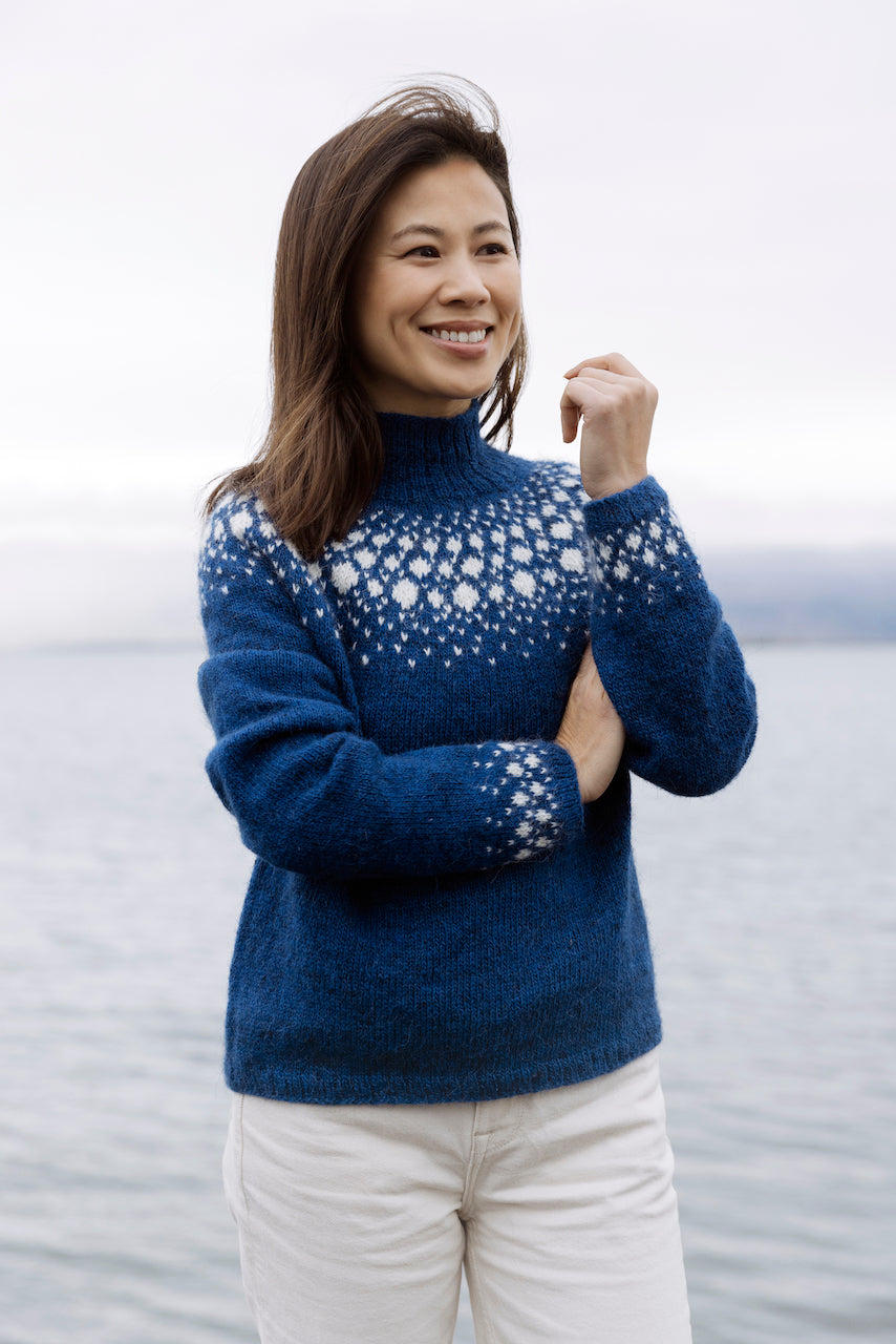 Snowflake - Icelandic sweater in Fjallalopi
